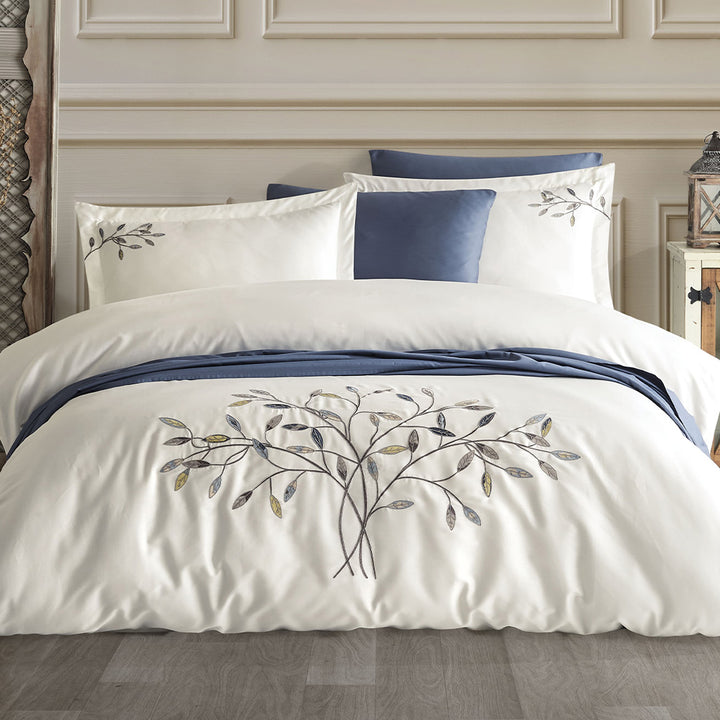 Luxury 100% Cotton Bed Linen Set in  Cream Color – Soft and Breathable Fabric for a Comfortable Sleep