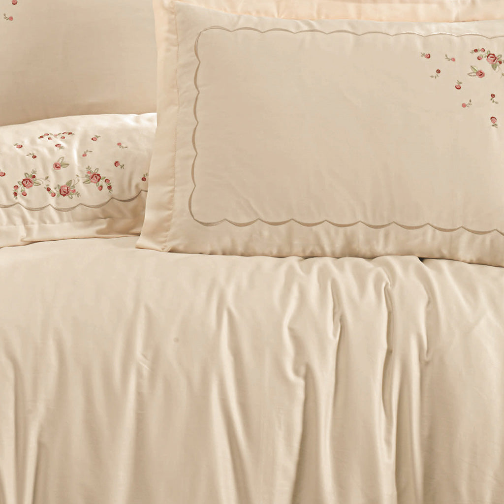 Wrinkle-Resistant & Easy-to-Clean Cotton Bed Linen Set in Champagne Color – Machine Washable for Long-Lasting Use