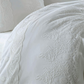 Cotton-sateen, white duvet cover ,bedspread and pillows crafted with lace