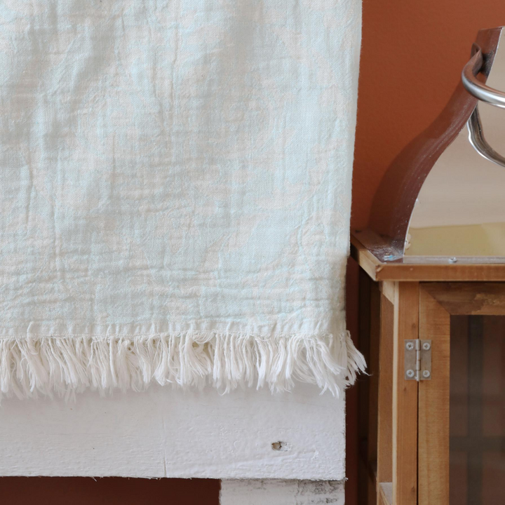 Oriental Light-turquoise Turkish towel is made of Turkish cotton